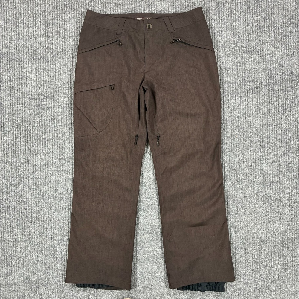 Nau Brown Cargo Hiking Pants Womens 36 Outdoor Travel Zip Pocket Technical